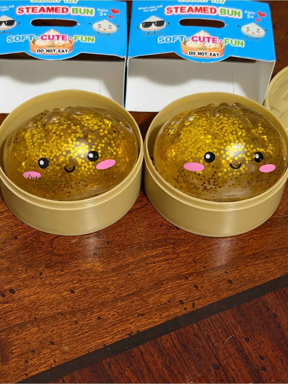 Lot of 2 Super RARE Kawaii GOLDEN Glitter Squishy Toys- Mini Sugar Edition